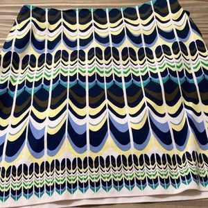 Talbots vibrant colored zig zag pattern size 6 skirt